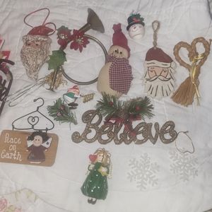 CHRISTMAS holiday decoration ornaments angel elf Santa tree decor